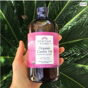 Heritage Store Organic Castor Oil Glass bottle 16 fl oz